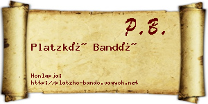 Platzkó Bandó névjegykártya